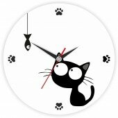 Часы настенные "Котенок с рыбкой"